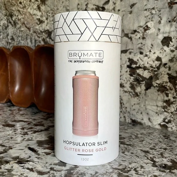 Brumate Hopsulator Slim in Glitter Rose Gold - Picture 2 of 9